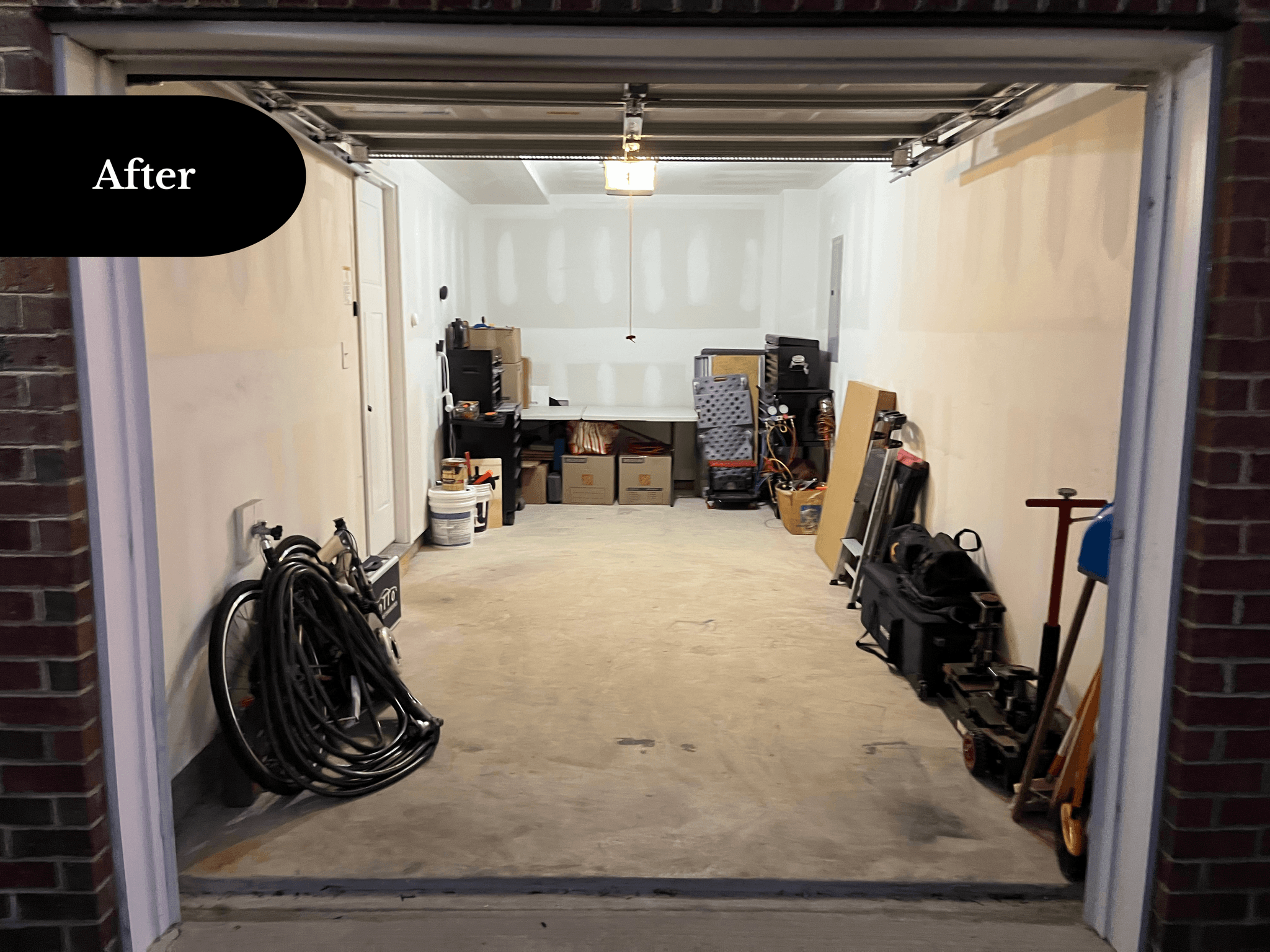 One-car garage in Cinnaminson, NJ cleared and organized after a CleanSlate transformation
